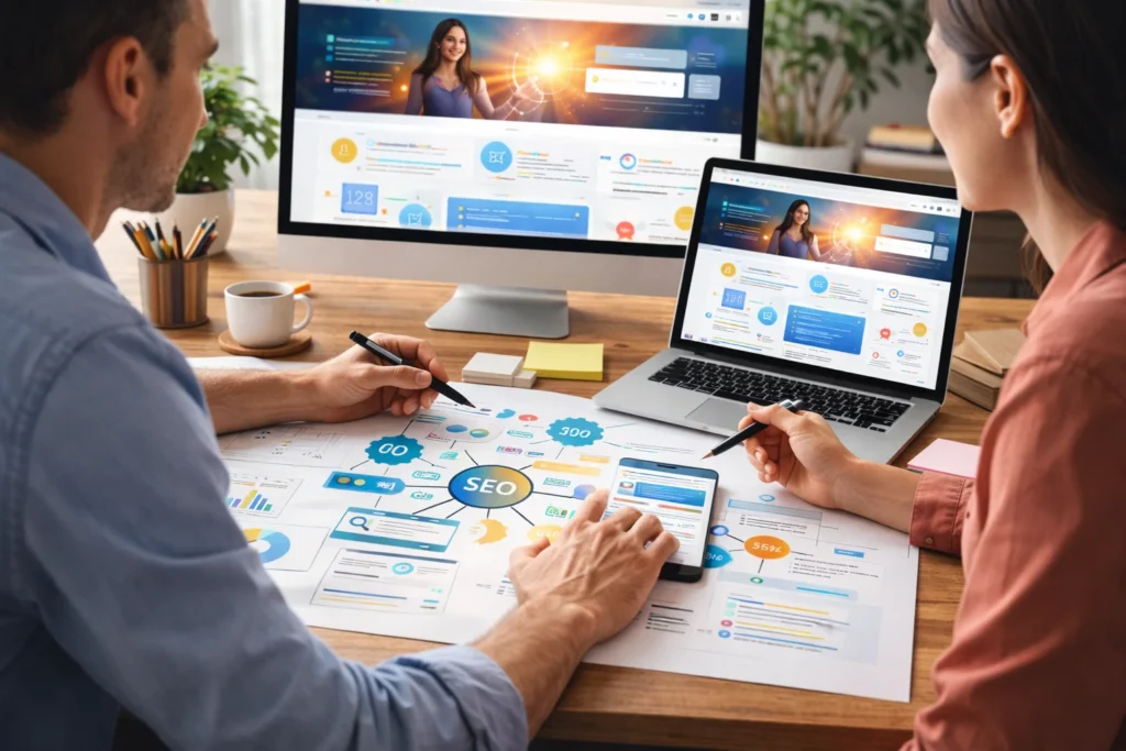 2 website owners planning their SEO strategy