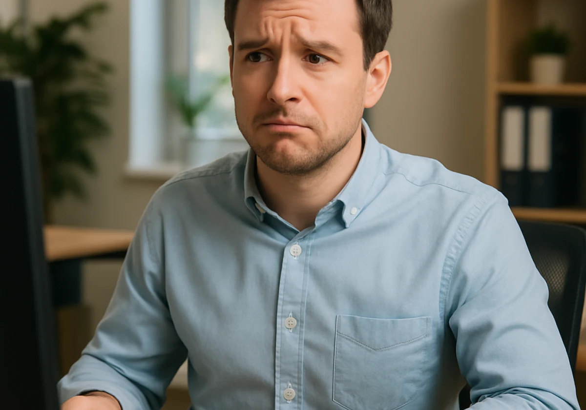 Person sitting at a desk in an office